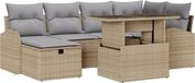 vidaXL Tuinbank Set Beige Polyrattan