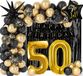 50e set decoraties: bannière, ballons, guirlandes, rideau, décoration murale, joyeux anniversaire