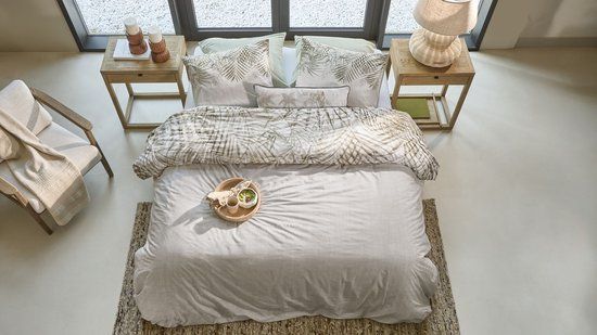Rivièra Maison Palm Shade dekbedovertrek - Tweepersoons - 200 x 200/220 cm - Naturel