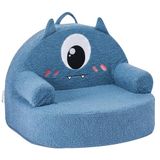 VEVOR Kinderbank van schuimstof in monsterstijl, met armleuningen, mobiele en wasbare kinderstoel, 28D-schuim, pluche, voor speelkamer, slaapkamer, woonkamer, blauw