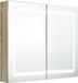 vidaXL Armoire de salle de bain avec miroir et LED 80x12x68 cm couleur chêne