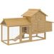 PawHut Petit Poulailler cottage cage à poules sur pied dim. 151L x 54l x 87H cm multi-équipement bois massif de pin