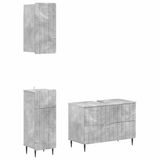 vidaXL - 3-delig - badkamerkast - set - ZWOLLE - Betongrijs - Bewerkt - hout