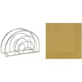 Merkloos / Sans marque Kerst servettenhouder inclusief 20 servetten goud