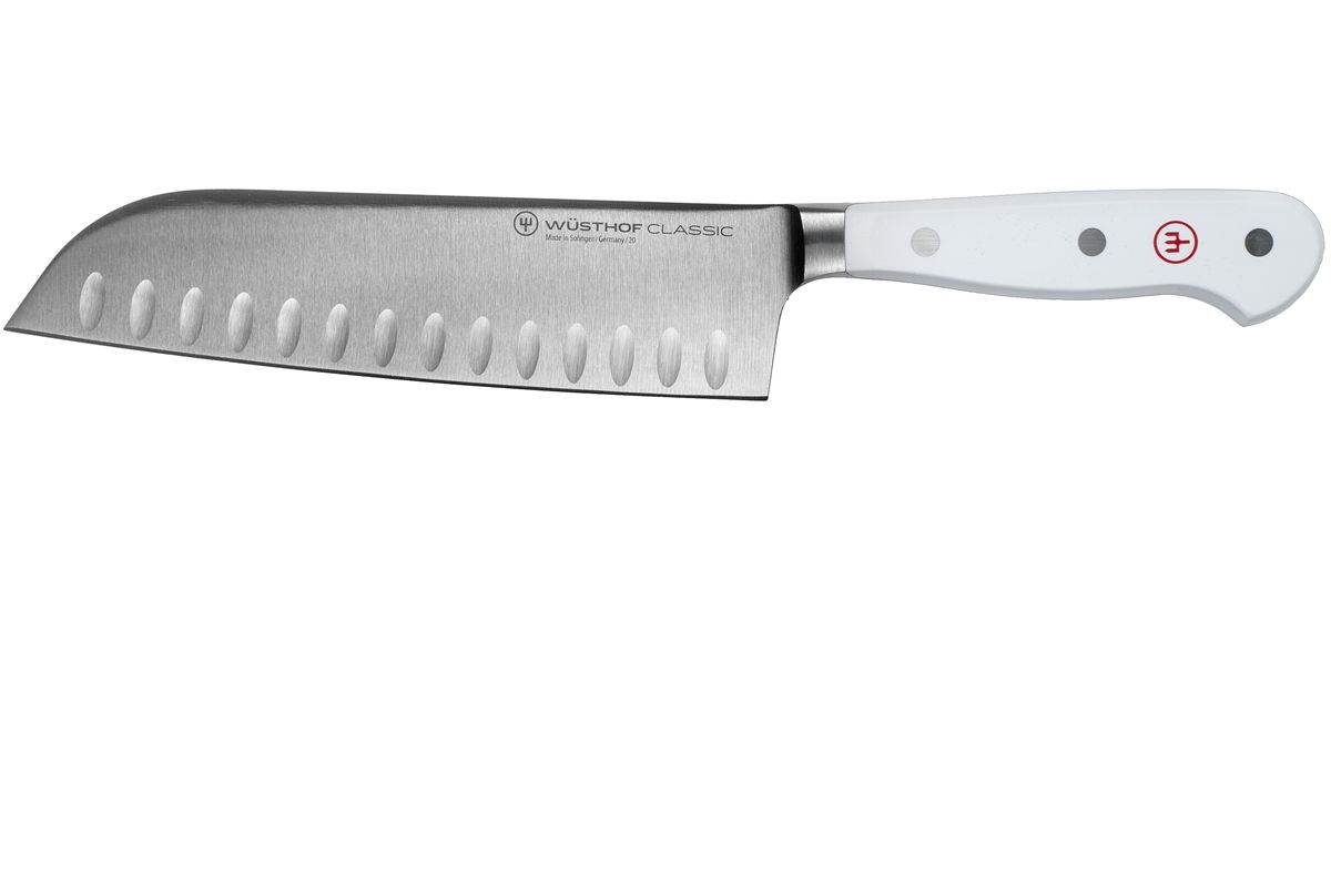 Wüsthof Classic White santoku met kuiltjes 17 cm - 1040231317
