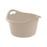 Hega Hogar Grote teil/afwasbak/kuip - kunststof - rond - handvatten - 54 x 32 cm - 38 liter - beige
