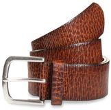 Tom Tailor - TTROY Leren riem met afgeronde gesp - Maat 85 - cognac uni