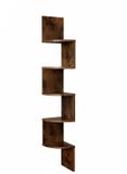 Relaxdays Hoekrek - 125 x 20 x 20 cm - bruin