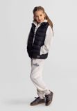 Minoti Gewatteerde Bodywarmer Meisjes met Afneembare Capuchon - Zwart