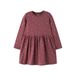 NAME IT MINI korte jurk met hartjes - roodbruin