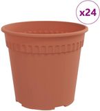 vidaXL Ronde Bloempot Baksteenrood Kunststof Ø 19 x 16 cm