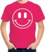 Bellatio Decorations Verkleed shirt jongens - Smile / Emoticon - roze - carnaval - feestkleding voor kinderen 146/152