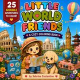 Little world friends: A cozy coloring book