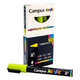Campus Acrylstiften, verpakking met 2 mm ronde punt, permanente marker op waterbasis, ondoorzichtig en sneldrogend (groen)