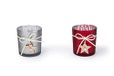Excelsa Set van 6 theelichthouders Gnomo, 7 x 8 cm, glas en hout