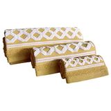 Set Diamant Set van 3 badhanddoeken, badstof, 450 g/m², 50 x 30 cm, 100 x 50 cm, 150 x 100 cm, mosterdkleuren uit de diamantcollectie