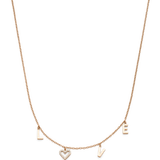 s.Oliver Ketting, elegante halsketting van gepolijst roestvrij staal, IP roségoud, rolo-ketting, 47 cm, waterdicht en huidvriendelijk
