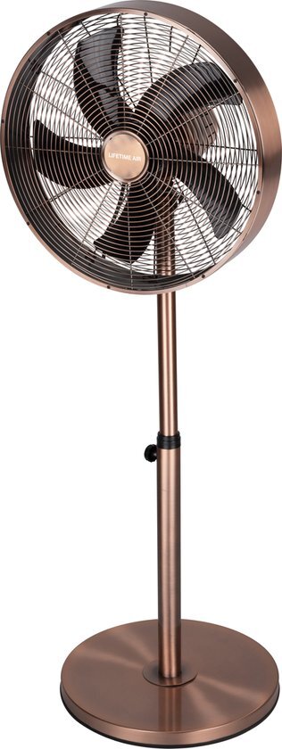 Lifetime Air alpina Statiefventilator - 230V - Hoogte 85-125 CM - 3 Snelheden - Oscillerende Functie - Kantelbaar - Koper