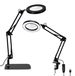 Loupe LED 10x avec lumière, 3 modes de couleur, adaptée comme lampe de bureau et comme lampe à fixer sur une surface