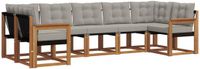 vidaXL Hoek loungeset 7 zitplaatsen Acacia hout Naturel en lichtgrijs