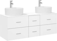 vidaXL Badkamermeubel Set 3 st Wit 129 x 44,5 x 80 cm Bewerkt hout