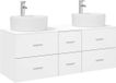 vidaXL Badkamermeubel Set 3 st Wit 129 x 44,5 x 80 cm Bewerkt hout