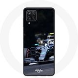 Maniacase Hoesjes voor Samsung Galaxy A12 Formule 1 Valtteri Bottas F1 Racing Driver Zwart