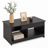 Merkloos Relaxdays Salontafel verstelbaar - 50x110x50 cm - met opbergruimte - zwart