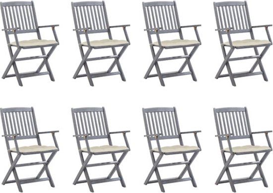 vidaXL Tuinstoelen 8 stuks inclusief kussens massief acaciahout