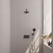Brauer Gunmetal Carving Thermostatische Regendoucheset Inbouw - Hoofddouche 20 cm - Rechte Wandarm - Met Drukknoppen - Handdouche 3 Standen - Doucheslang - Wandaansluitbocht - Gunmetal