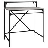 Bureau 80x50x90 cm bois traité et fer gris chêne sonoma