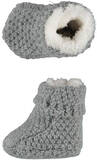 Apollo gebreide baby slofjes 0-3 mnd grijs