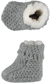 Apollo gebreide baby slofjes 0-3 mnd grijs