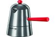 ILSA Pop Carmencita Espressomachine van aluminium, rode handgreep, koppen 1, zilver