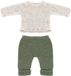 ML Poppen: Ensemble tricoté vert/écru garçon 32cm