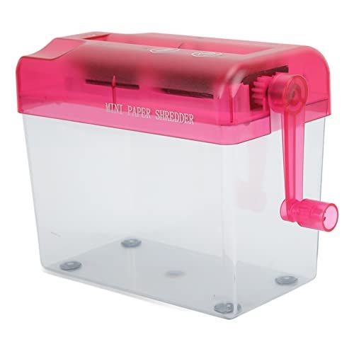 Entatial Mini-papierversnipperaar, handmatige papierversnipperaar, anti-slip design, volledig transparant voor huishouden voor school voor kantoor