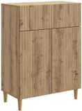 vidaXL Dressoir Artisanaal eiken 66 x 34,5 x 90 cm Bewerkt hout