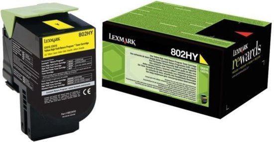 Lexmark 80C2HY0 toner cartridge - geel - 3000 pagina's - origineel