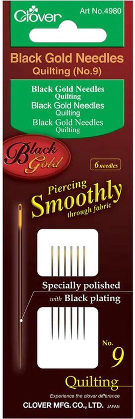 Clover 4980 Black Quilting Needles - 6 stuks - nr. 9