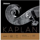 D'Addario K610-3/4L Kaplan Contrabass snarenset meervoudig gedraaide stalen kern 3/4 Light