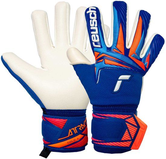 Reusch Attrakt Gold X NC Junior Profi Blauw-Oranje Keepershandschoenen