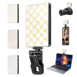 GlasFlength Selfie-lamp, led-videolamp, paneellicht voor telefoon, iPhone, Android, iPad, laptop