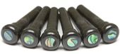 Graph Tech PP-2000-00 TUSQ Chevalet Pins Zwart met Paua Shell Inlegstukken (6 stuks)
