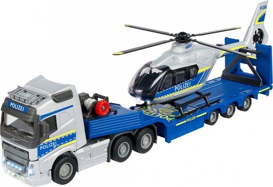 Majorette Volvo Truck + Airbus Police Helicopter - Model Car - 213716000