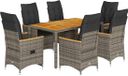 vidaXL 7-delige tuinset met kussens, polyrattan, grijs