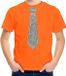Bellatio Decorations Verkleed t-shirt voor kinderen - glitter stropdas - oranje - jongen - carnaval 104/110