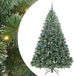 vidaXL Sapin de Noël artificiel avec 300 LED, pied, Vert, 210 cm, PE et PVC
