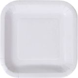 Algon Bordenset Wit Karton Wegwerp 20 cm Vierkant 25 Stuks