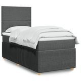 vidaXL Boxspringbed met matras, donkergrijs, 140x200 cm, gestoffeerd