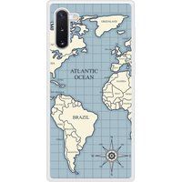 Samsung Bedrukt siliconen hoesje compatibel met Galaxy Note 10 Map vintage